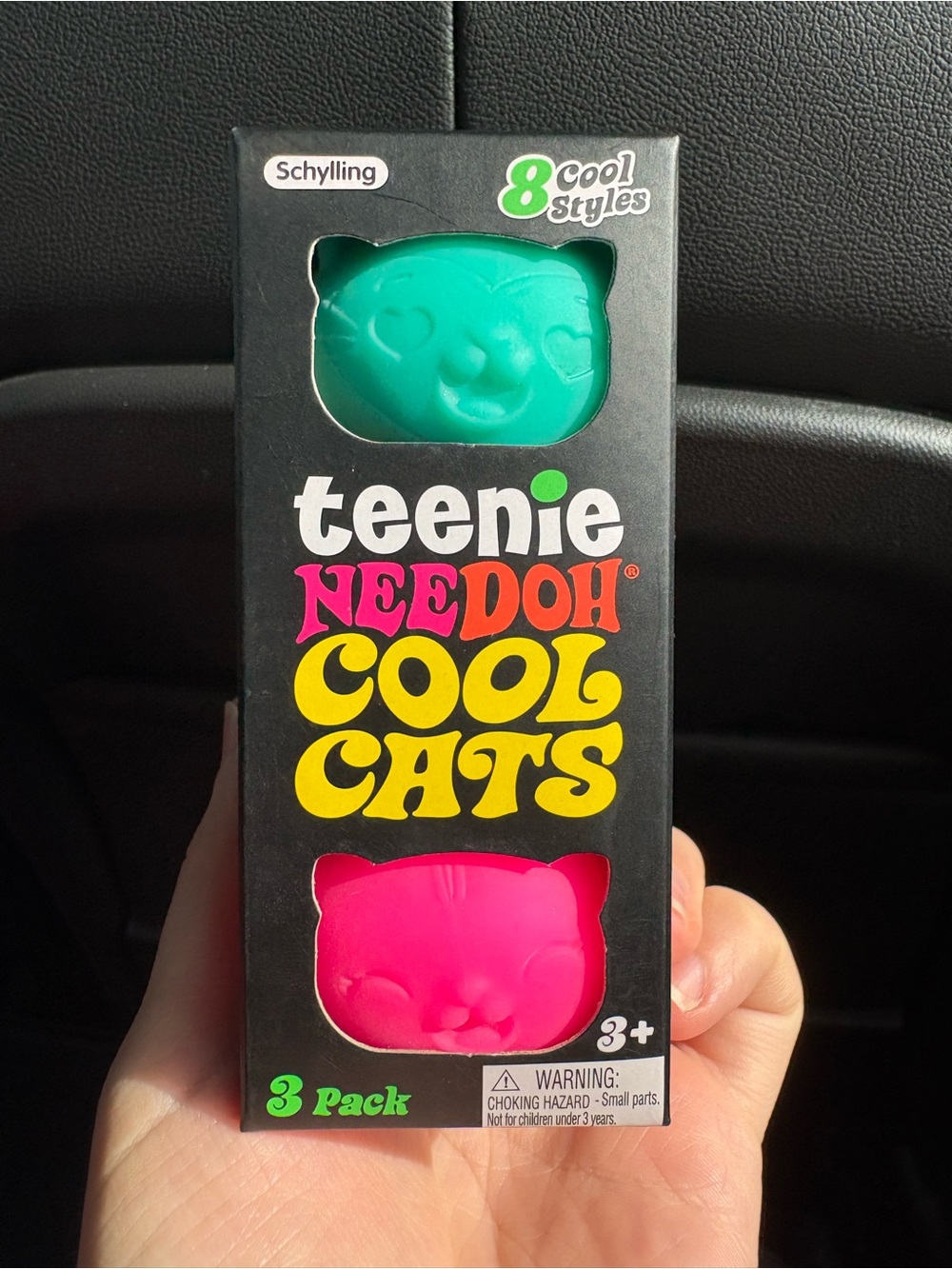 Teenie Needoh Cool Cats 3-Pack - Teal & Hot Pink